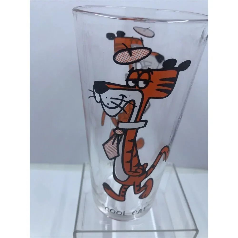 1973 Pepsi Collector Series Cool Cat Glass Warner Bros Looney Tunes Vintage.Read